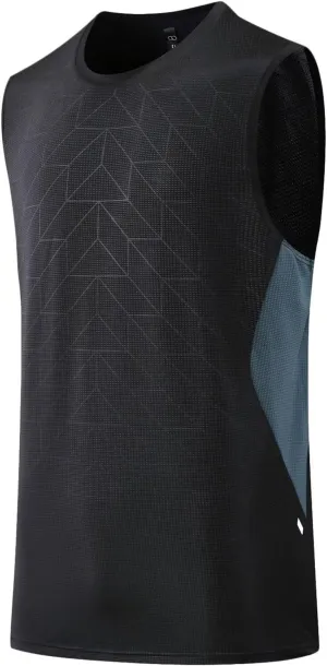 HNVAVQ Sleeveless T Shirts Men Breathable Workout Vest Tank Tops Quick Dry Athletic Sports Undershirt