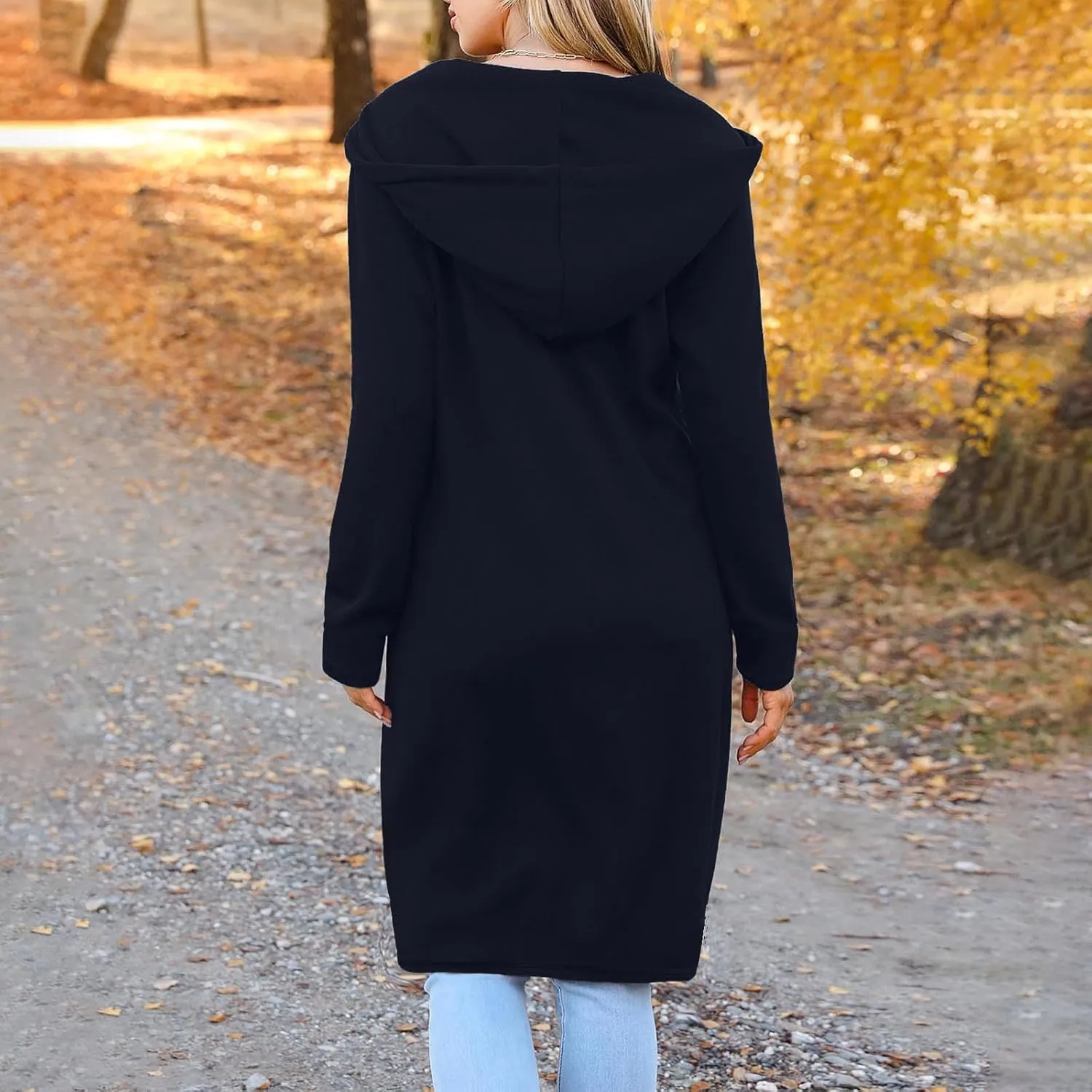 Hoodies for Women Fall Fashion Sweatshirts Casual Lightweight Long Zipper Oversized Full Zip Up Jacket with Pockets
