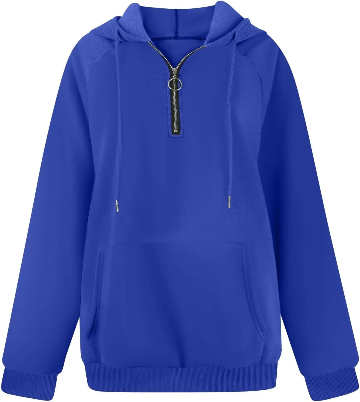 Hoodies for Women Long Sleeve Fleece Hooded Sweatshirt Half Zip Loose Fit Pullover with Pockets Oversized Hoodies