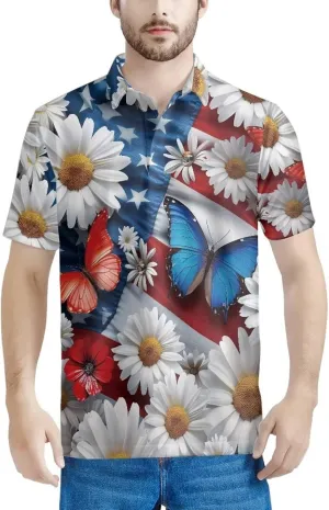 HUGS IDEA Pineapple Pattern Men's Short Sleevee Pique Hawaiian T-Shirts