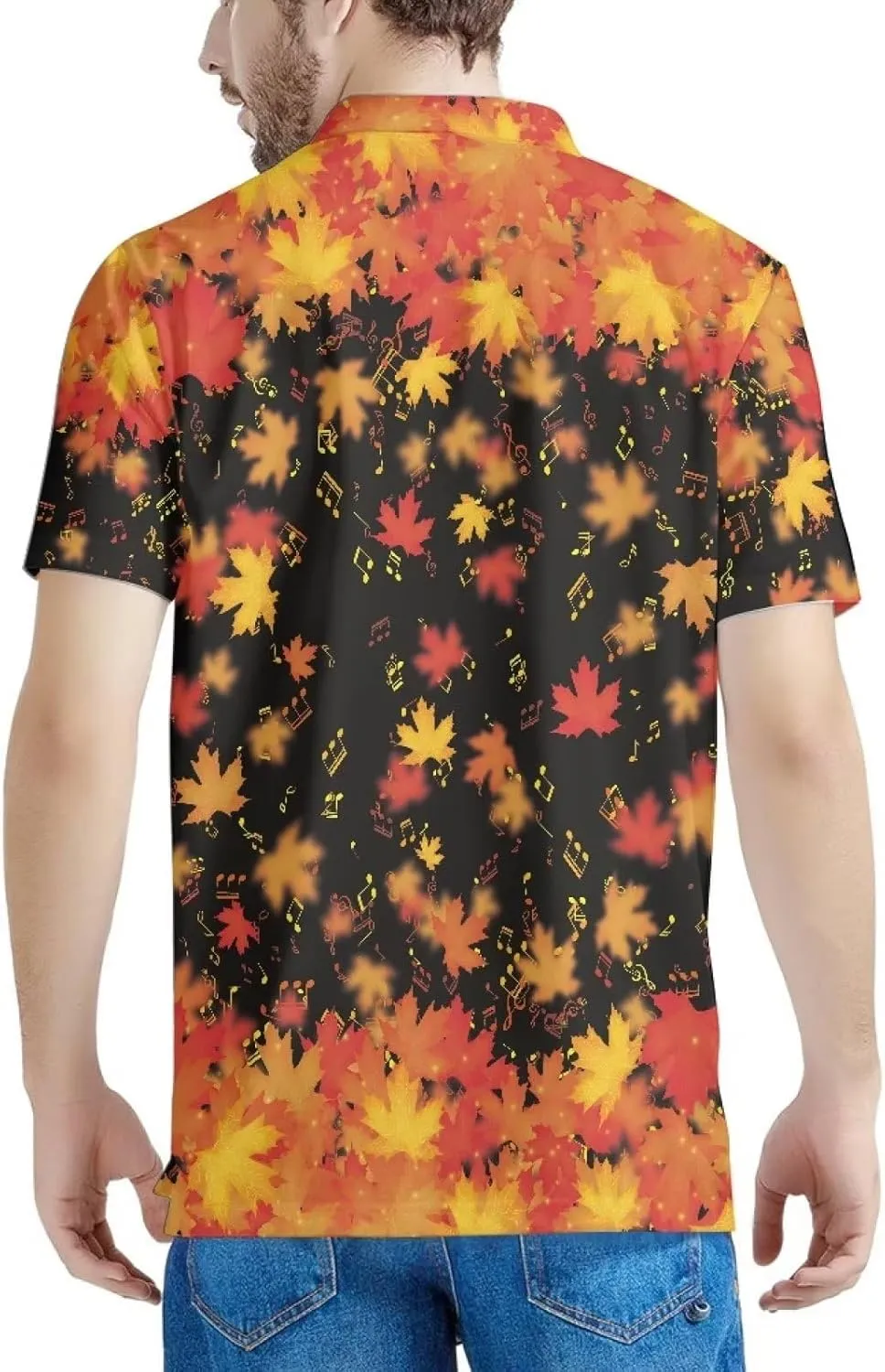 HUGS IDEA Pineapple Pattern Men's Short Sleevee Pique Hawaiian T-Shirts