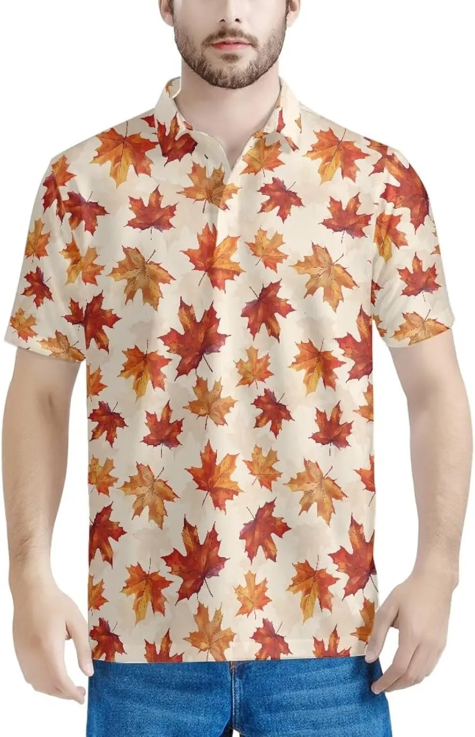 HUGS IDEA Pineapple Pattern Men's Short Sleevee Pique Hawaiian T-Shirts
