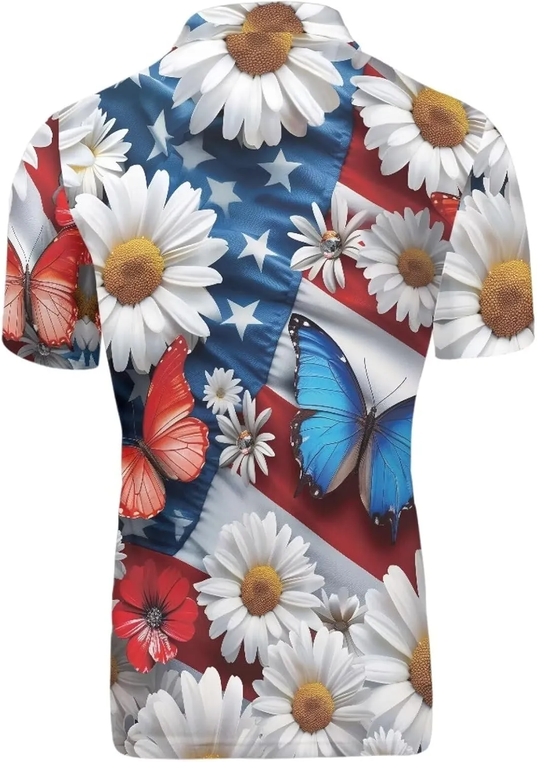 HUGS IDEA Pineapple Pattern Men's Short Sleevee Pique Hawaiian T-Shirts