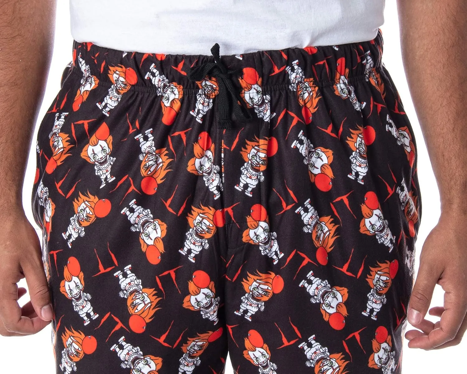 IT The Movie Men's Pennywise The Clown Character All-Over Print Horror Movie Sleep Pajama Pants Loungewear