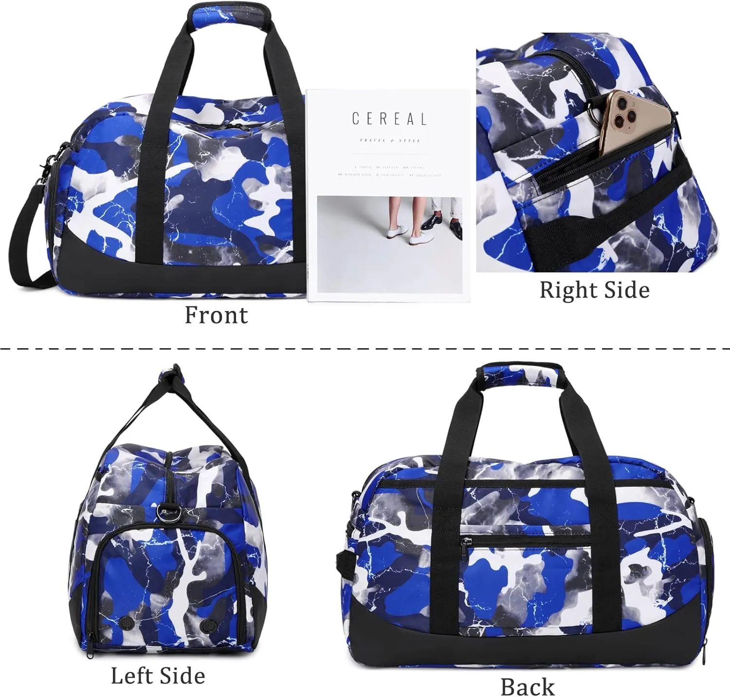 JIANYA Kids Overnight Duffle Bag Boys Sports Bag Gymnastics Bag with Shoe Compartment & Wet Pocket, Carry On Sleepover Bag Gym Bag for Kid Boys