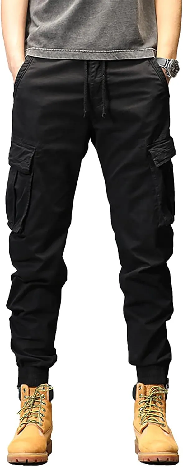 Jogger Pants for Men 2024 Outdoor Tactical Pants Cotton Drawstring Waist Running Workout Harem Pants Hiking Pants