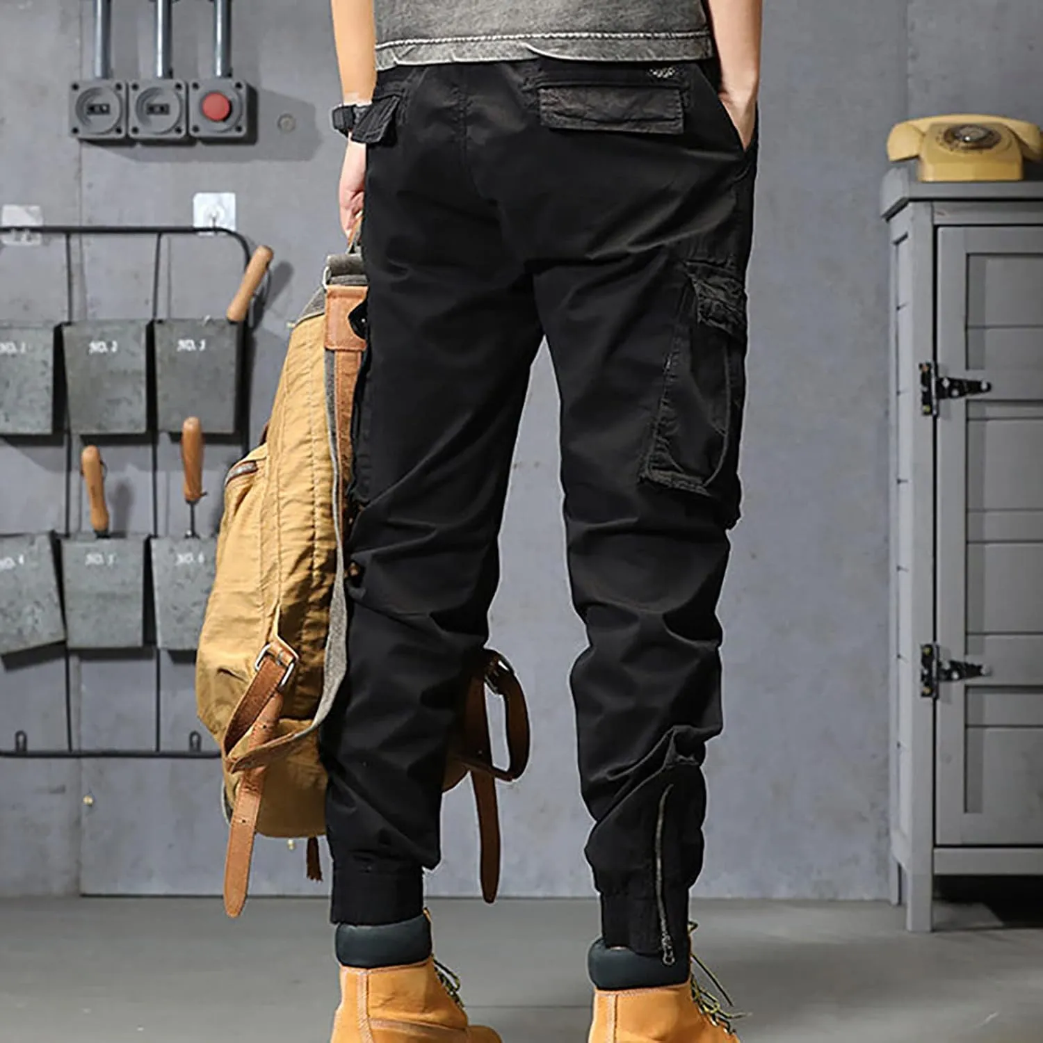 Jogger Pants for Men 2024 Outdoor Tactical Pants Cotton Drawstring Waist Running Workout Harem Pants Hiking Pants