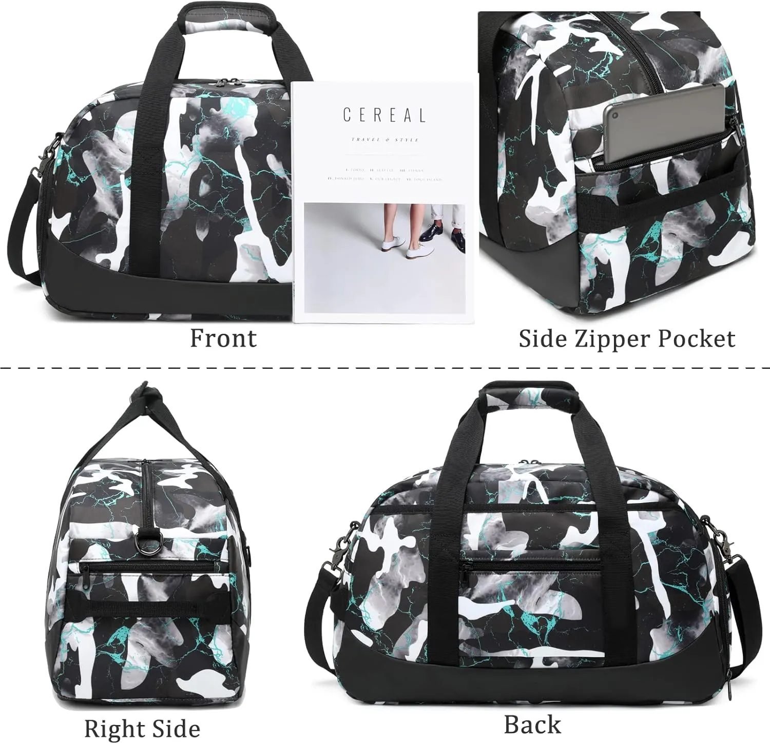 Kids Overnight Duffle Bag Boys Sports Gym Bag with Shoe Compartment & Wet Pocket Teens Gymnastics Bag Carry On Weekender Travel Bag