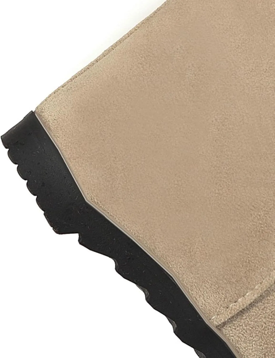 Knee High Boots Women Thigh High Boots Ladies Fashion Suede Belt Buckle With Elevated Wedge Heel Round Toe Long Boots