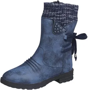 Knee High Winter Boots for Women White Women's Slip on Work Boots Waterproof Snow Boots for Women Wide Women's Winter Boots Womens Leather Hiking Boots Waterproof Sale Clearance