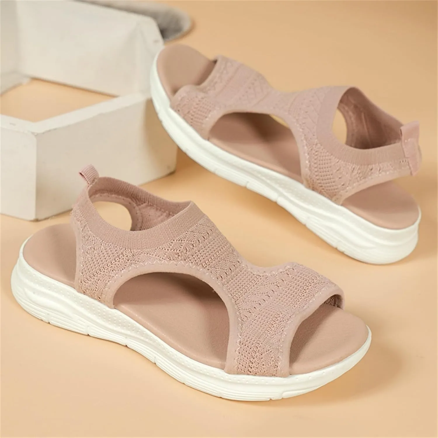 Ladmiple Sandals Women Comfortable Walking Orthopedic Sandals Dressy Slip On Orthotic Flip Flops Casual Summer Beach Shoes