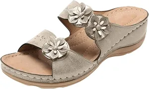 Ladmiple Sandals Women Dressy Summer Flat Flip Flops Orthopedic Comfortable Arch Support Orthotic Slides Cute Walking Shoes