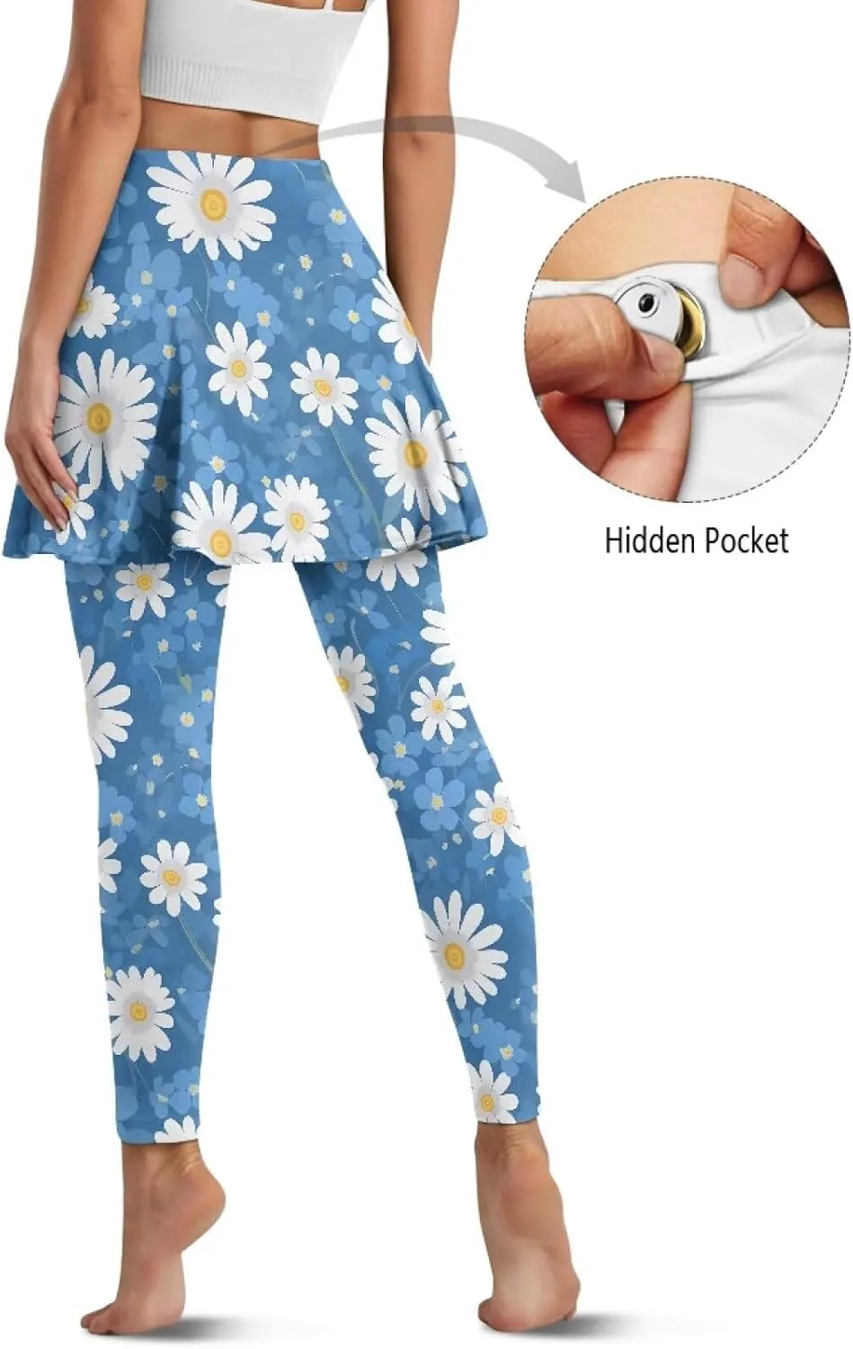 Ladybug Tennis Skirted Leggings with Pocket,Women Turtle Elastic Yoga Legging with Skirt,Forest Comfy Yoga Leggings