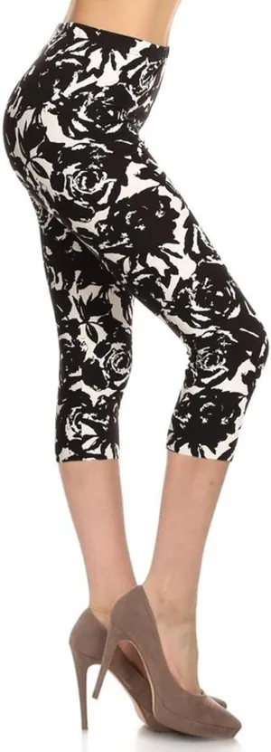Leggings Depot High Waisted Floral & Space Print Leggings for Women - Regular, Plus, 1X3X, 3X5X