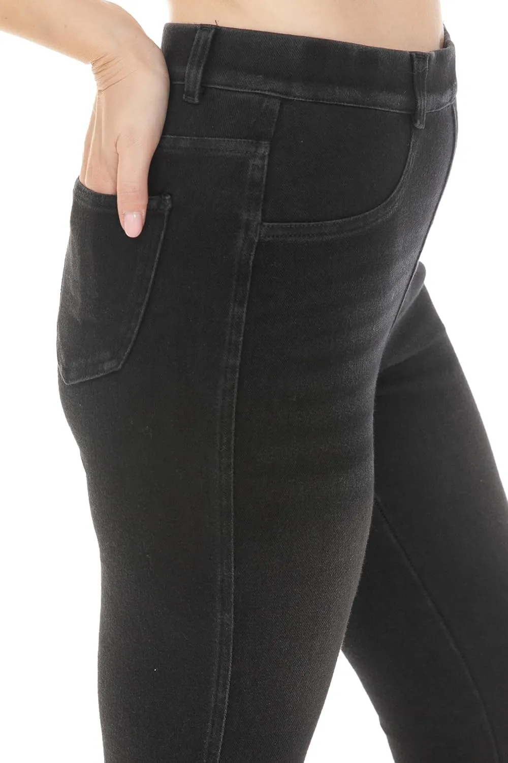 Leggings Depot Women's Stretch Pull-on Skinny Denim Look Jean Leggings (Available in Plus Size)
