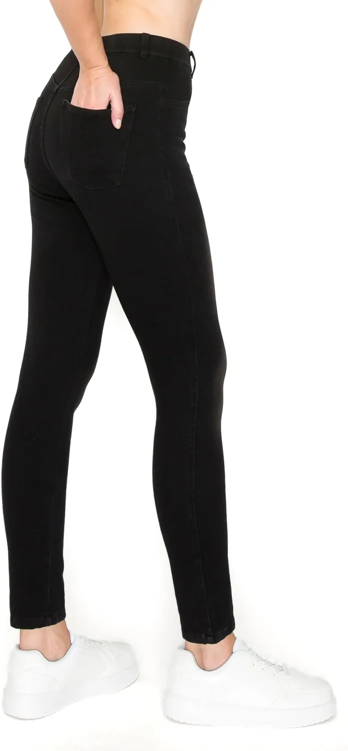 Leggings Depot Women's Stretch Pull-on Skinny Denim Look Jean Leggings (Available in Plus Size)