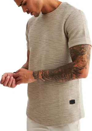 Leif Nelson Mens Oversize Slim Fit Crewneck Cotton T shirt Short Sleeve Classic Stylish Skin Friendly Tee