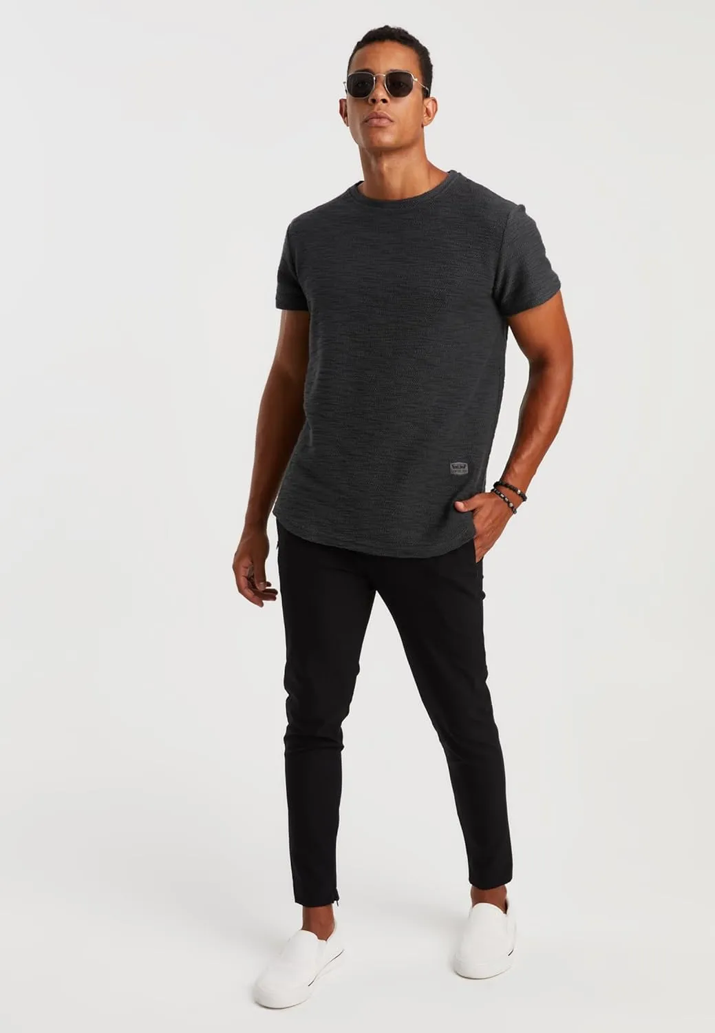 Leif Nelson Mens Oversize Slim Fit Crewneck Cotton T shirt Short Sleeve Classic Stylish Skin Friendly Tee