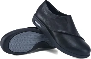 Lightweight Waterproof Diabetic Loafers for Men - Slip-On Wide Fit PU Leather Walking Shoes
