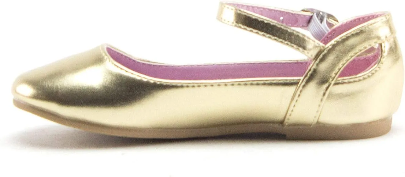 Little Girls Closed Toe Dress Shoes Mary Jane Flats Ballerina Glitter Slip On Ballet Flat
