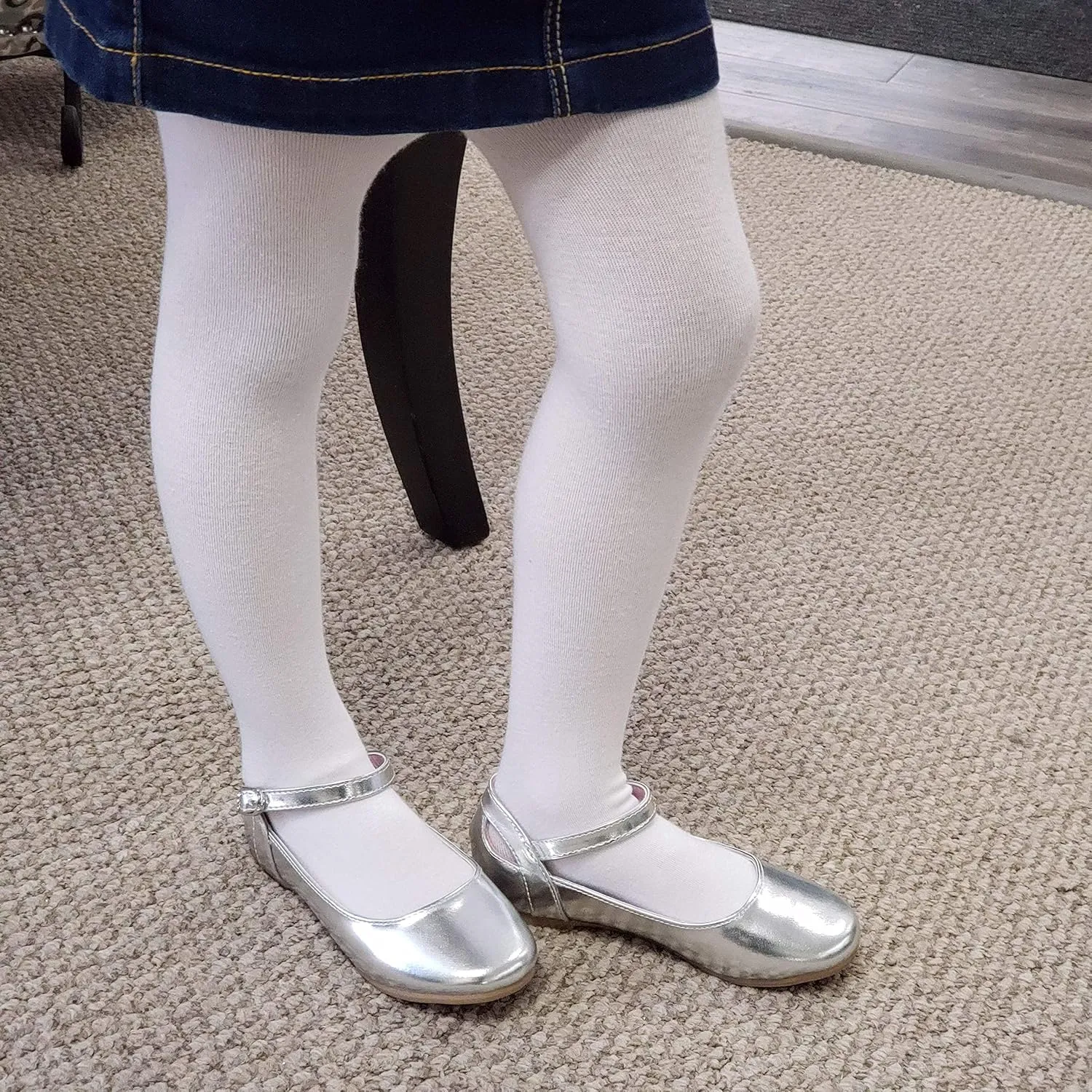 Little Girls Closed Toe Dress Shoes Mary Jane Flats Ballerina Glitter Slip On Ballet Flat