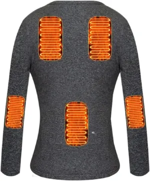 Man Heated Underwear Thermal Heating T Shirts Electric Insulated Balck Grey
