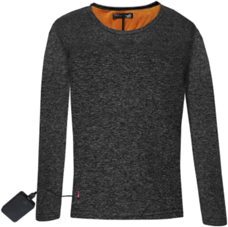 Man Heated Underwear Thermal Heating T Shirts Electric Insulated Balck Grey