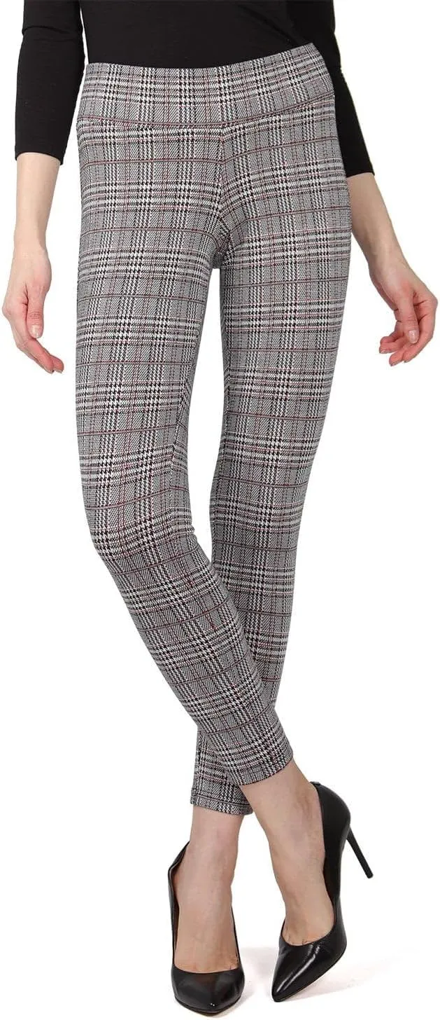 MeMoi Women's Glen Plaid Shaping Leggings