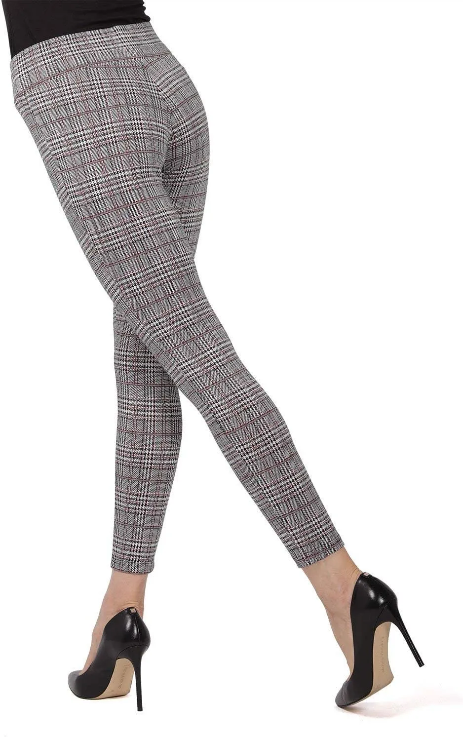 MeMoi Women's Glen Plaid Shaping Leggings