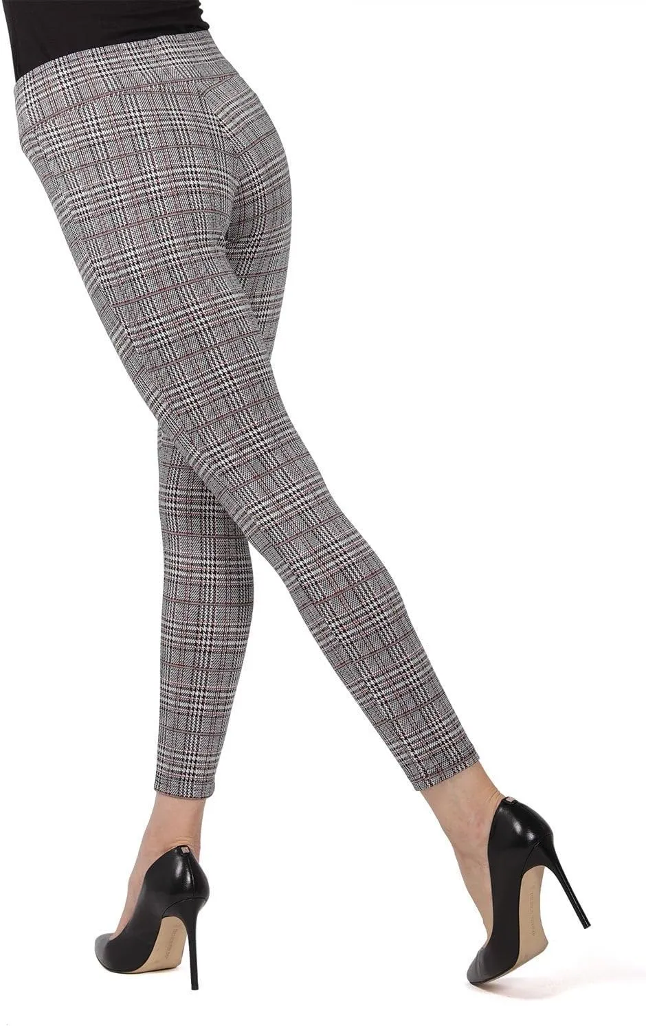 MeMoi Women's Glen Plaid Shaping Leggings