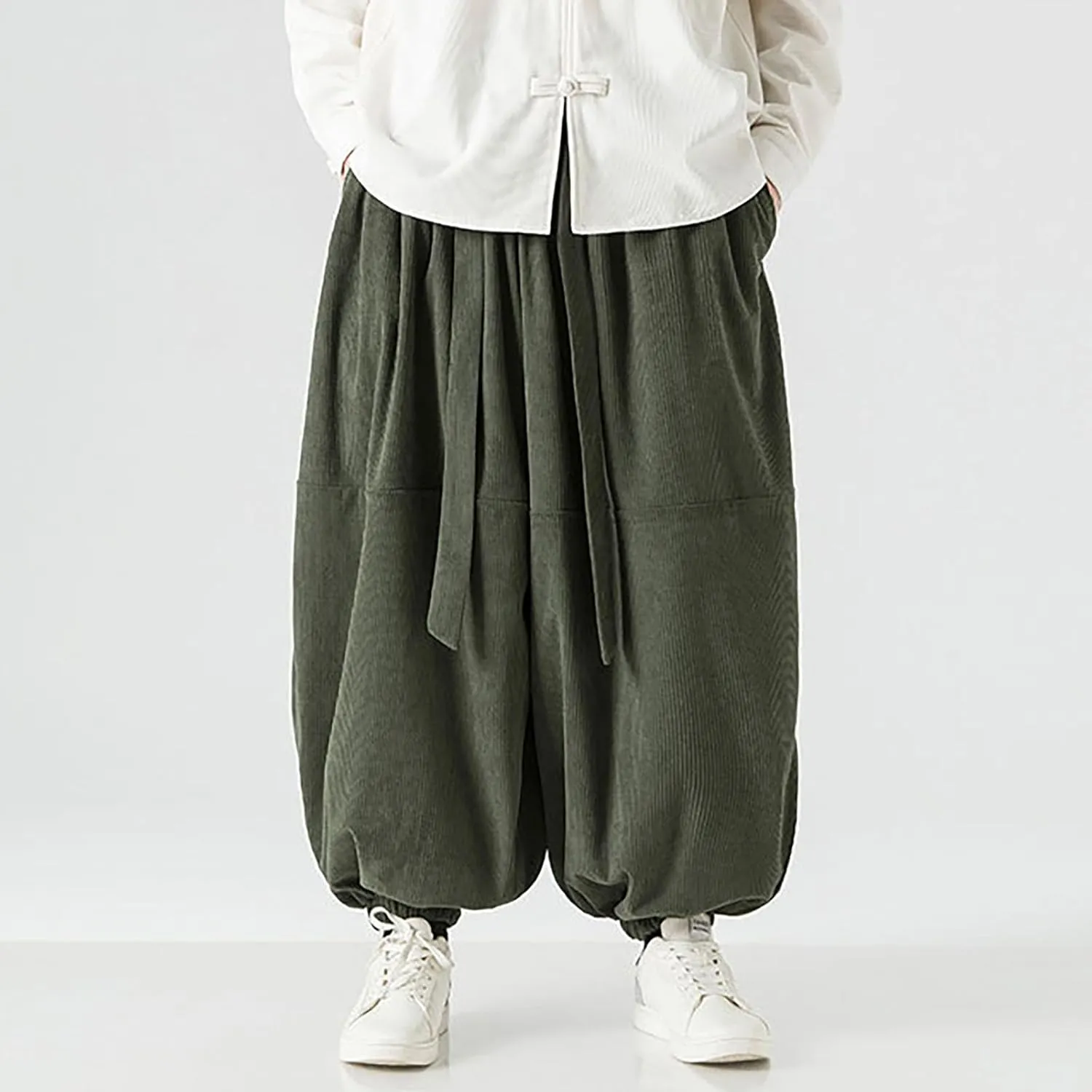 Men 2023 Hippie Harem Pant Baggy Linen Boho Yoga Drop Crotch Trouser Lightweight Drawstring Elastic Waist Yoga Trouser