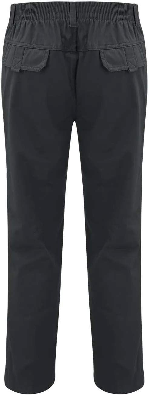 Mens Casual Cargo Pants Loose Fit Open Bottom Outdoor Hiking Pants for Men Elastic Waist Straight Leg Work Trousers