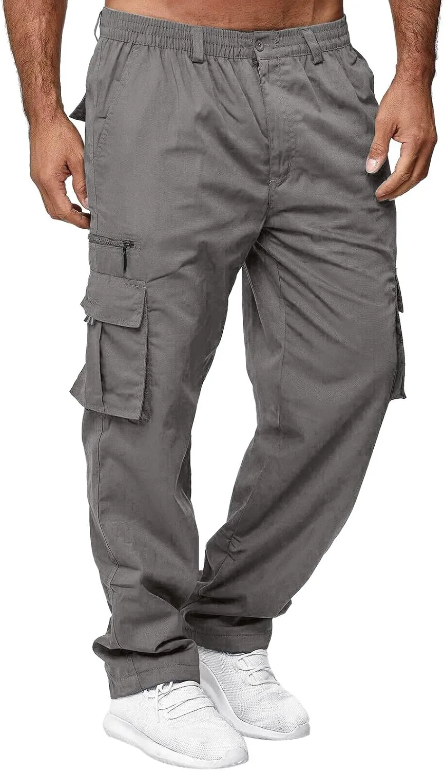 Mens Casual Joggers Unisex Fleece Jogging Bottoms Neon Orange Sweatpants Men Workout Pants for Men Travel Pants