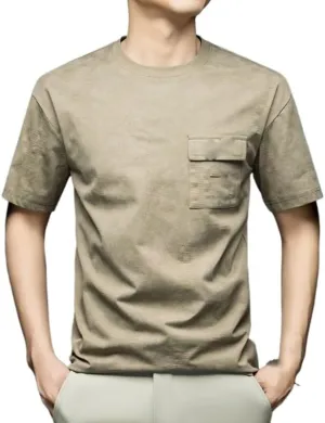 Men's Crew T-Shirts Summer Tee's Short Sleeve T-Shirt Round Neck Casual Fashion Patch Tee for Youth and Adults