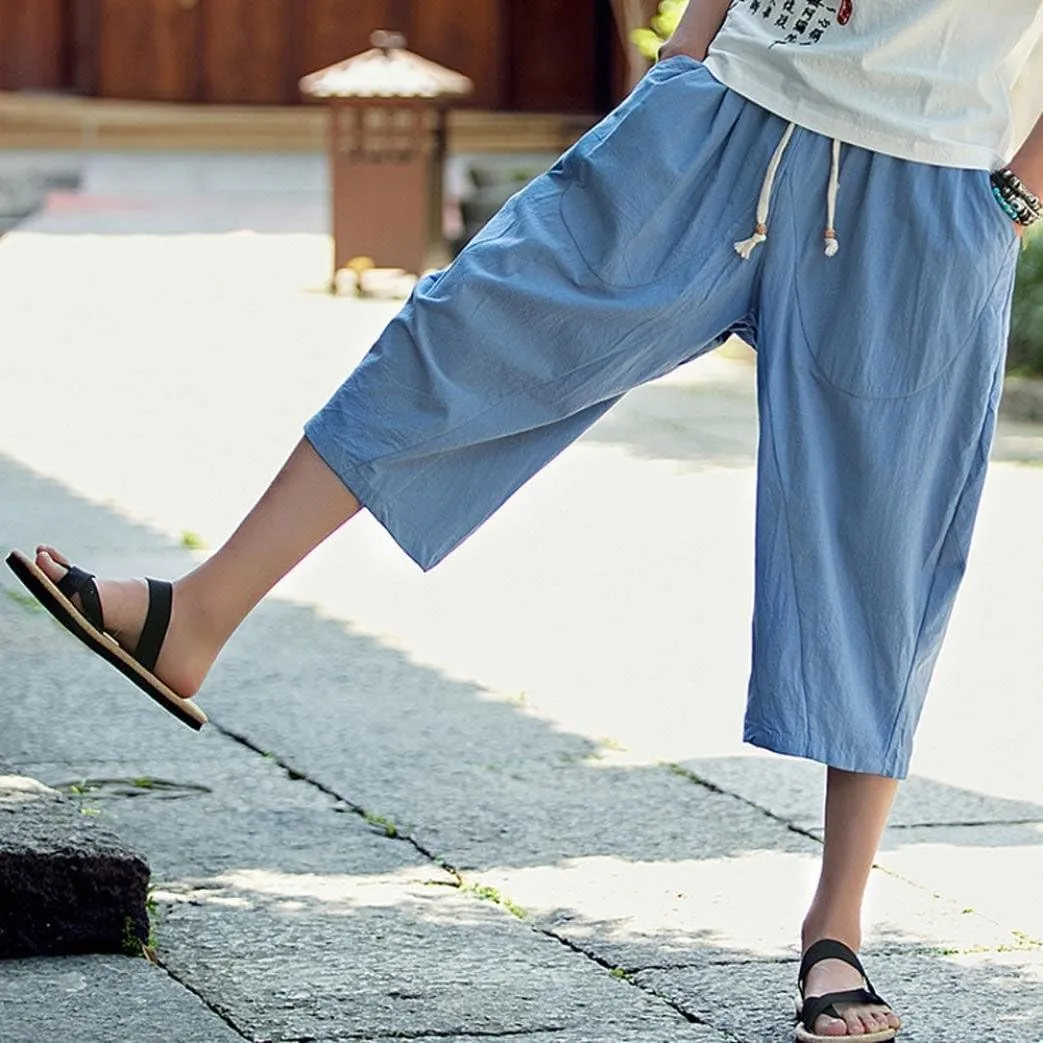 Mens Harem Pants Clearance,Casual Fashion Loose Soft Slim Fit Outdoors Sports Baggy Cropped Trousers