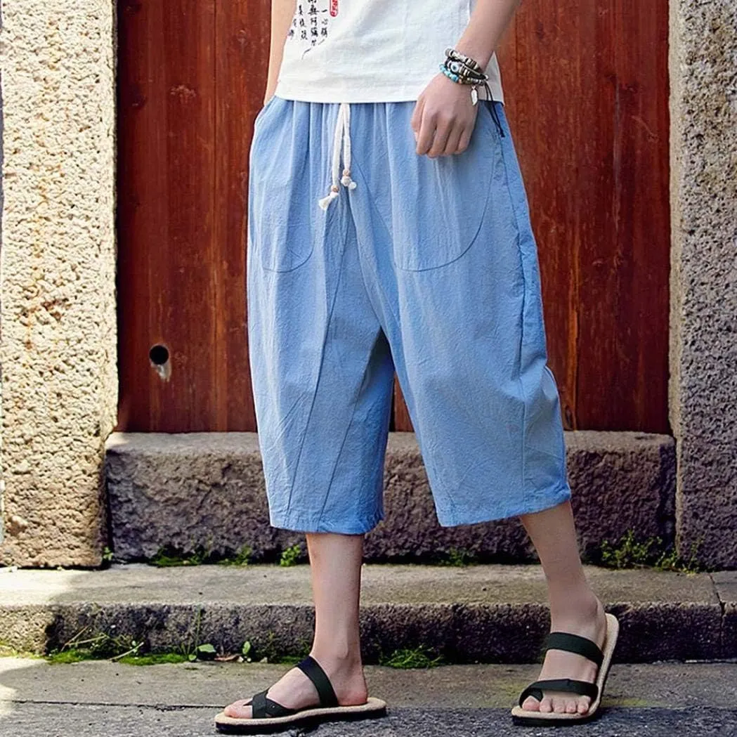 Mens Harem Pants Clearance,Casual Fashion Loose Soft Slim Fit Outdoors Sports Baggy Cropped Trousers