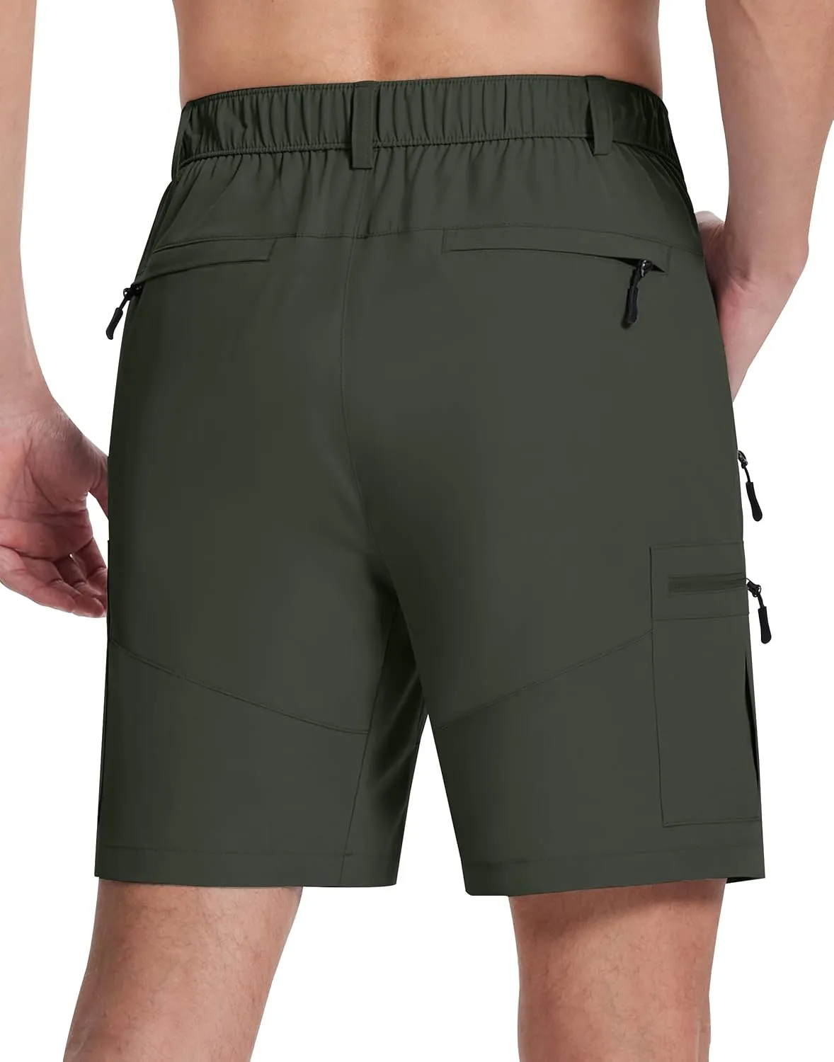 Mens Hiking Cargo Shorts with 6 Zipper Pockets 9" Quick-Dry Lightweight Short for Golf Casual Fishing
