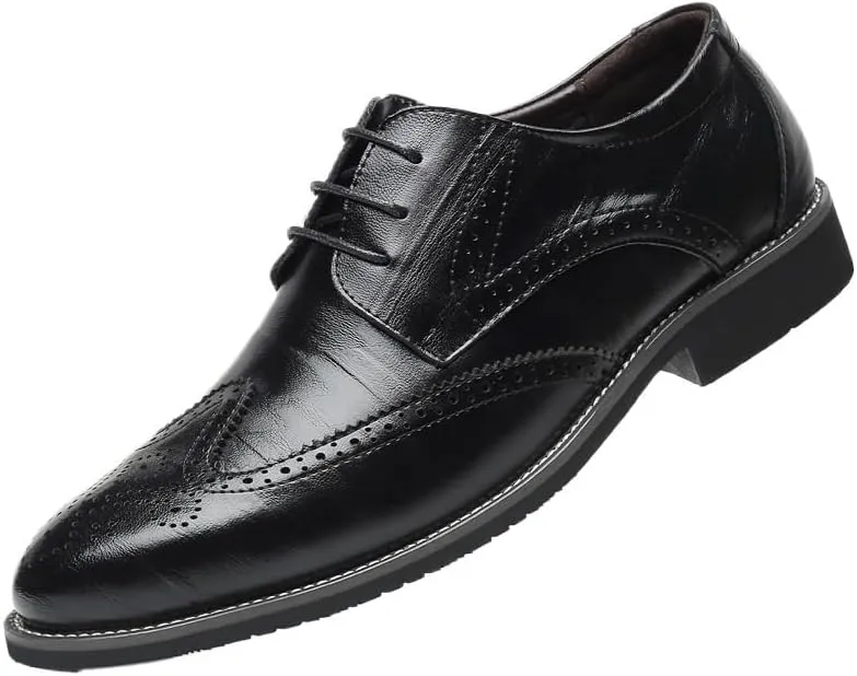 Mens Pointed Tip Orthopedic Dress Shoes Lace-up Oxford Shoes for Men Oxfords PU Fashion Dress Sneakers Business Casual New Shoe