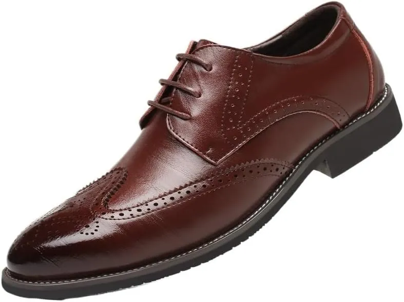 Mens Pointed Tip Orthopedic Dress Shoes Lace-up Oxford Shoes for Men Oxfords PU Fashion Dress Sneakers Business Casual New Shoe