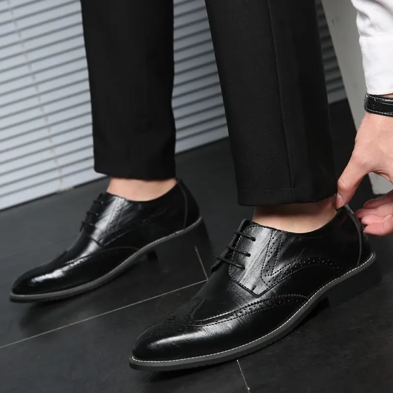 Mens Pointed Tip Orthopedic Dress Shoes Lace-up Oxford Shoes for Men Oxfords PU Fashion Dress Sneakers Business Casual New Shoe