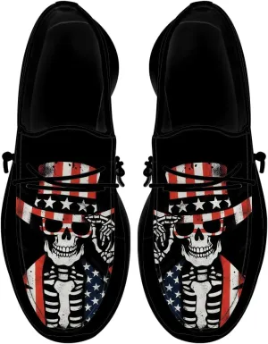 Men's Skull Loafers American Flag Slip-on Shoes Causal Shoes Gifts for Women Men