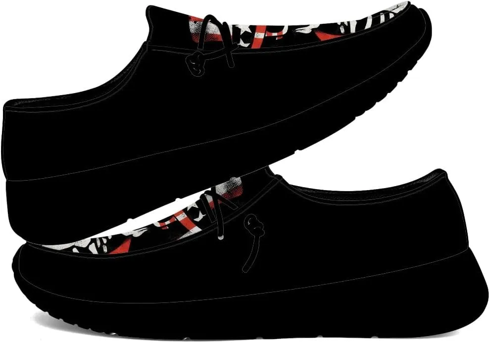 Men's Skull Loafers American Flag Slip-on Shoes Causal Shoes Gifts for Women Men