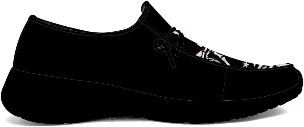Men's Skull Loafers American Flag Slip-on Shoes Causal Shoes Gifts for Women Men