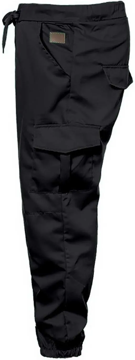 Mens Slim Fit Cargo Sweatpants with Pockets Workout Gym Lightweight Sweat Pants Elastic Waist Sweat Pants Trouser
