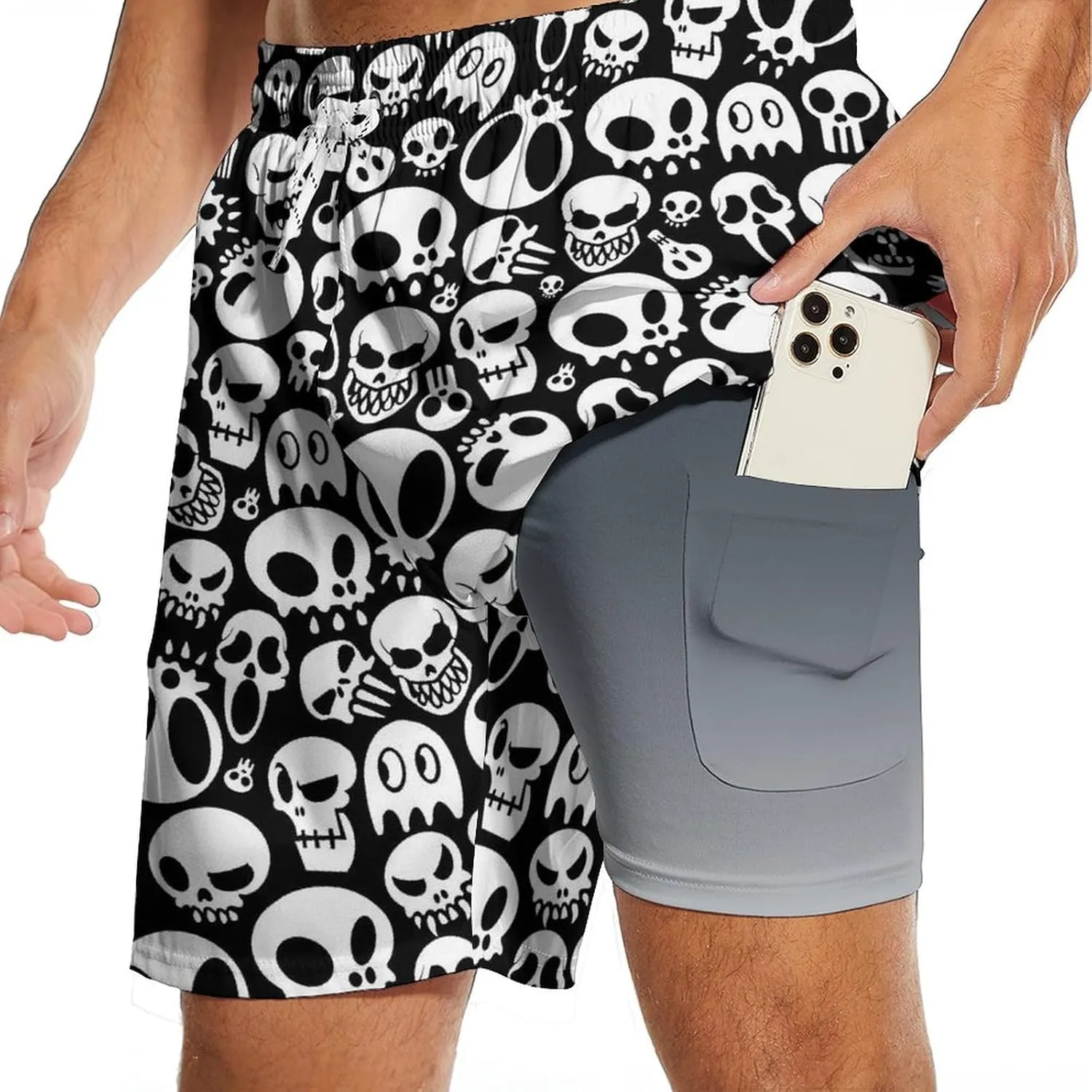 Men's Swim Trunks with Compression Liner Quick Dry 7 Inch Bathing Suit Board Shorts Swimwear