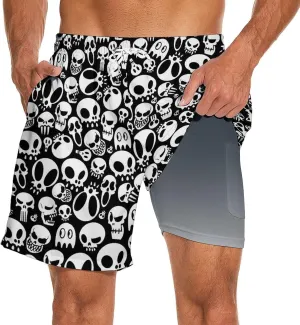 Men's Swim Trunks with Compression Liner Quick Dry 7 Inch Bathing Suit Board Shorts Swimwear