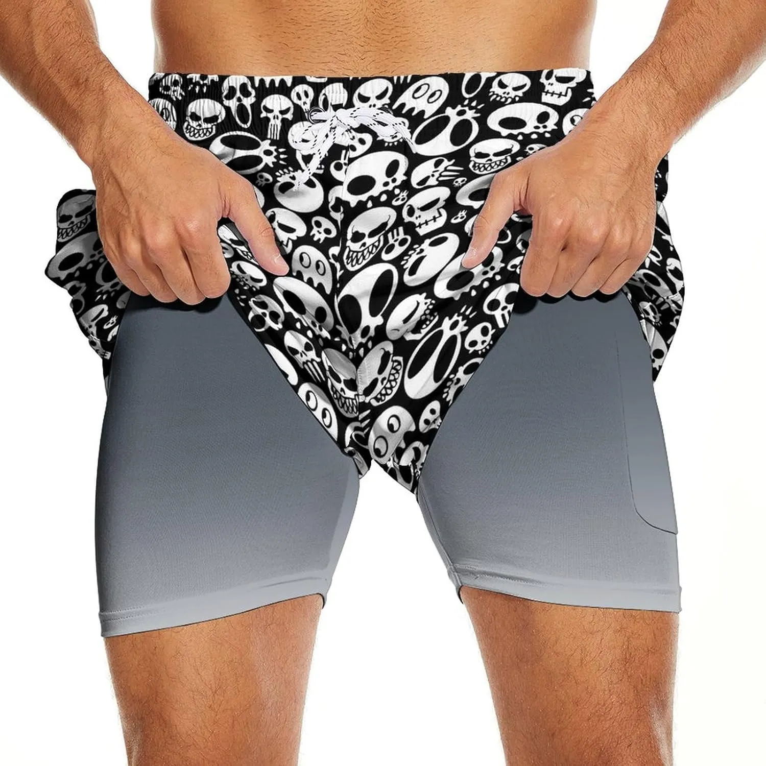 Men's Swim Trunks with Compression Liner Quick Dry 7 Inch Bathing Suit Board Shorts Swimwear