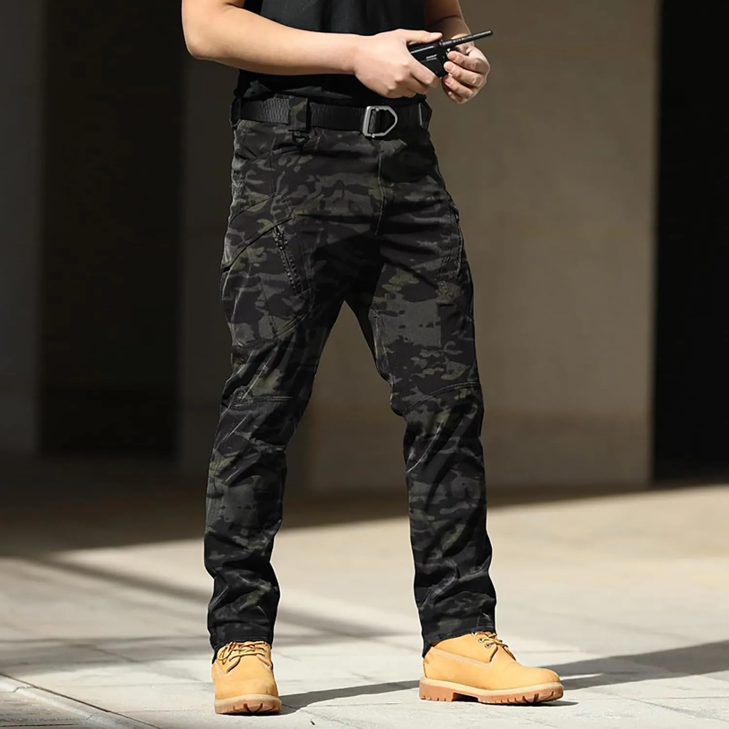 Mens Tactical Cargo Pants Mens Casual Pants Elastic Waist Restaurant Pants for Mens Lounge Sweatpants Camp Pants