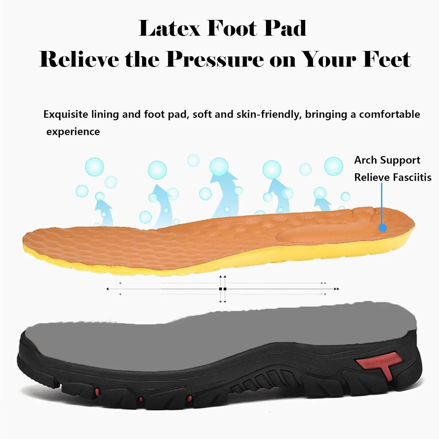 Men's Waterproof Hiking Boots, Men Leather Slip-On Loafers, Non-Slip Walking Shoes, Outdoor Trekking Camping Sneakers, for Travel, Camping, Running