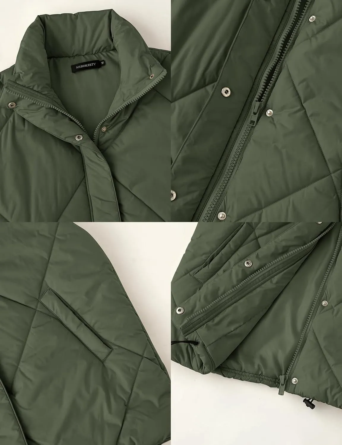 MEROKEETY Women's 2024 Winter Puffer Vest Quilted Stand Collar Zip Up Padded Gilet Coat with Pockets